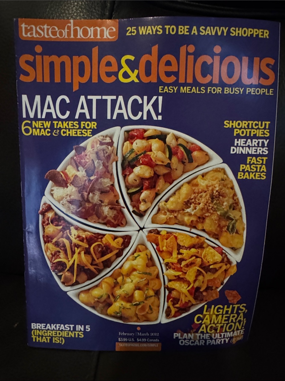 5/$15 Taste of Home Simple & Delicious Magazine - February March 2012